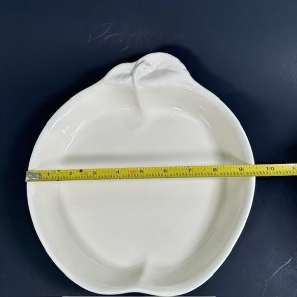 Hill Design Porcelain Apple Shaped Pie Plate White Baking Dish 1994 Vintage - Picture 7 of 16